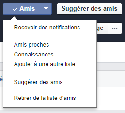 interface facebook retirer de la liste d'amis