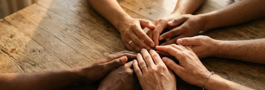 Représentation visuelle symbolisant la profondeur des liens authentiques et l'intimité des cercles sociaux restreints