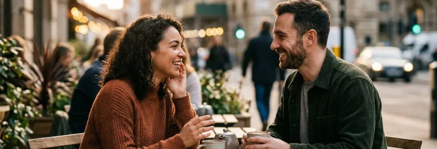 Deux personnes partageant un moment de connexion authentique dans un environnement urbain moderne