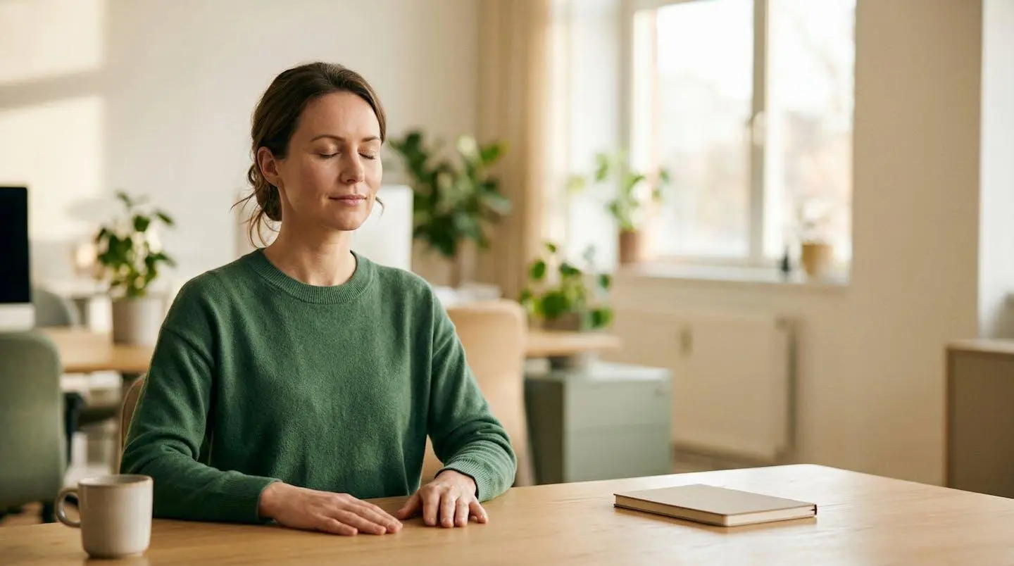 Professionnel concentré dans un environnement de travail zen et organisé