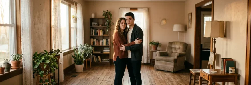 Couple uni face à l'ingérence familiale, symbolisant la protection du foyer