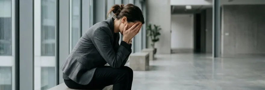 Représentation visuelle de l'épuisement professionnel et de l'impact sur le système nerveux