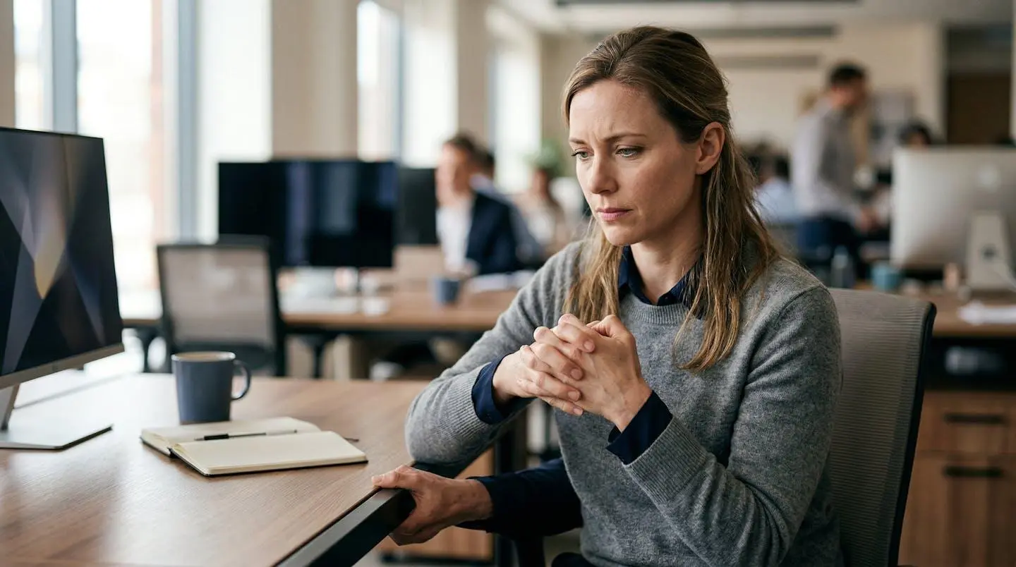 Personne au bureau gérant le stress relationnel professionnel