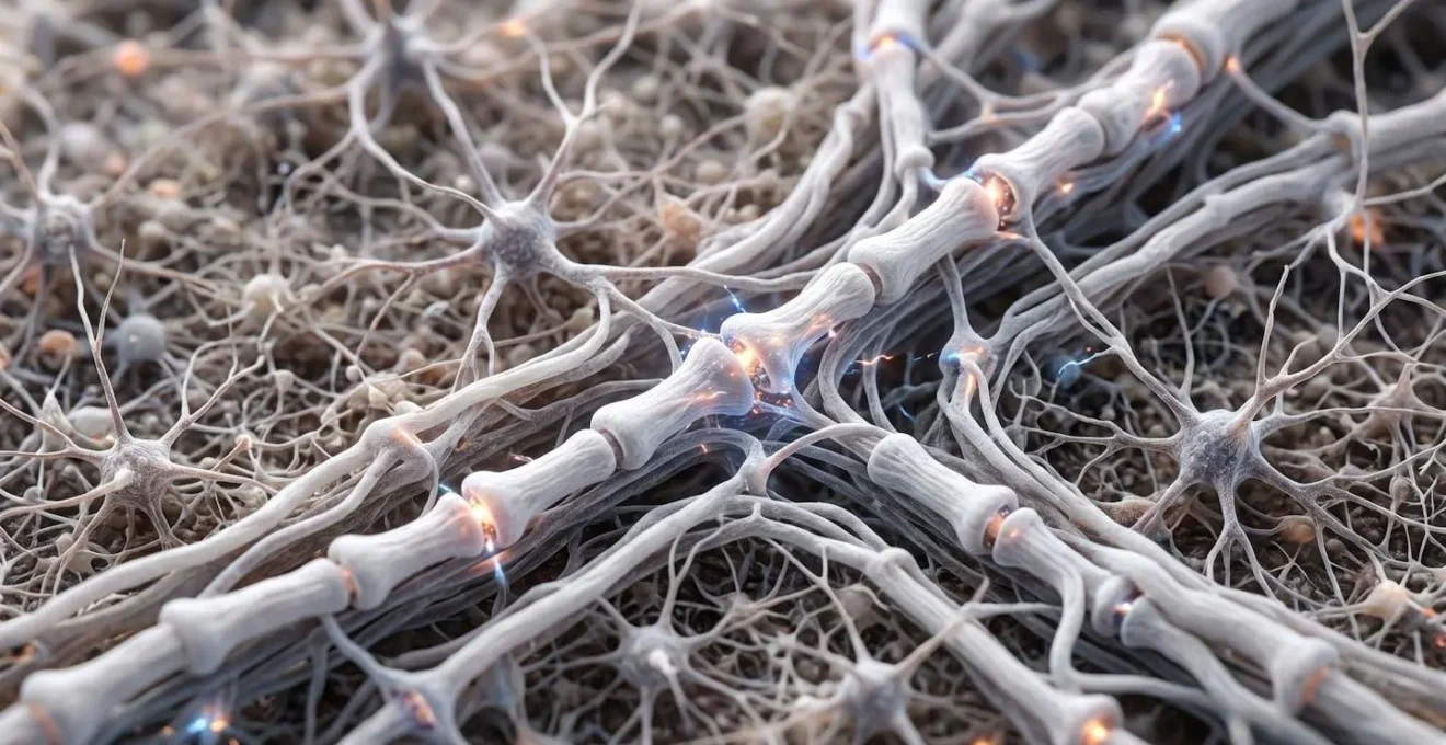 Vue macro de connexions neurologiques illustrant la rigidité des schémas de pensée experts
