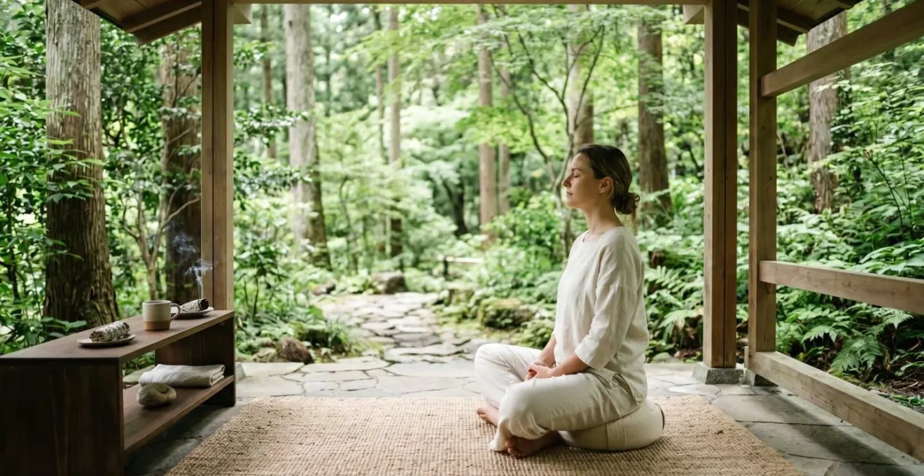 Environnement naturel et minimaliste évoquant le calme et la respiration consciente