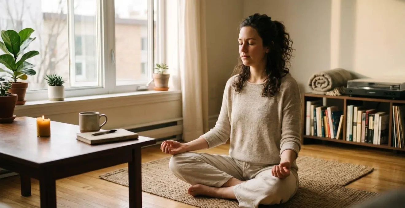 Rituel matinal de bien-être avant exposition aux médias